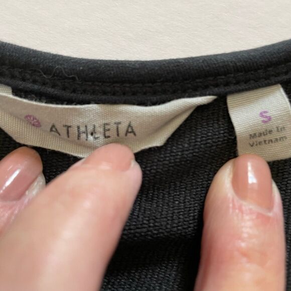 Athleta Dress Size Small Gray Black Color-block OMEGA Long Sleeve Bodycon Knit - Picture 8 of 11